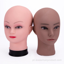 Cabeça de boneca de cabelo para prática de maquiagem para exibição de perucas